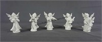 Dresden Bisque Porcelain Angel Figurine 3" Set