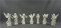 Dresden Bisque Porcelain Angel Figurine 5" Set