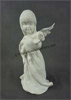 Kaiser Bisque Porcelain Girl Angel Lamb Figurine