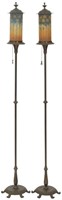 Pair of Handel Torchiere Floor Lamps