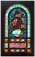 Elaborate Leaded Glass Floral Window