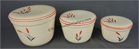 Universal Pottery Cattail Canister Set c.1940's
