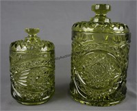 Imperial Glass Green Hobster Cookie and Candy Jars