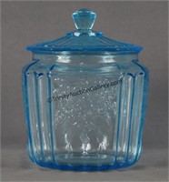 Anchor Hocking Mayfair Blue Cookie Jar - Rare