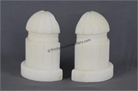Italian Alabaster Stone Marble Dome Bookends