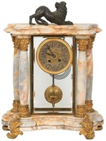 French Marble & Bronze Crystal Regulator