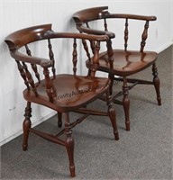 2 Mahogany Barrel Chairs ca.1920's