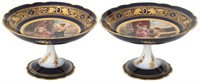 Pair of Royal Vienna Porcelain Compotes