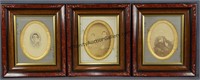 Antique Family Photographs and Wood Frames
