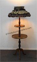 Farmhouse 2 Tier Table and Lamp Combo c.1940's