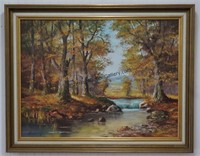 Landscape Oil Painting on Canvas Signed