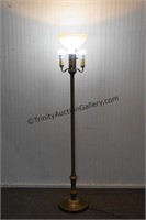 Antique Brass Torchiere Candelabra Floor Lamp