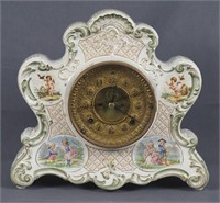 Antique Ansonia Porcelain China Regulator Clock
