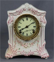 Antique Ansonia Porcelain China Regulator Clock