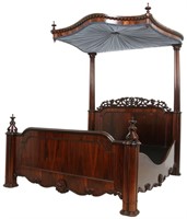 Rosewood Rococo Half Tester Bed