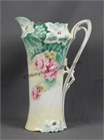 R.S. Prussia Raised Floral with Roses Pitcher