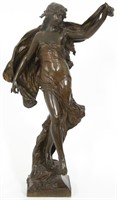 Eugene Marioton Bronze Sculpture of a Woman