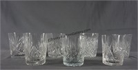 7 Vintage Cut Crystal Lowball Glasses