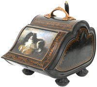 Hand-Painted Tole Coal Scuttle