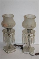 Vintage prismed boudoir lamps