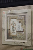 Floral Print in Interesting Wood Frame with