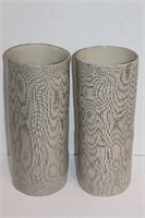 Pair of Kenshoma Large Glazed Pottery Vase