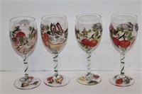 Home Essentials Hand Painted Wine Glasses