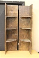 Pair of Wooden Corner Wall Shelves