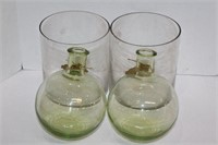 Pair of Glass Floating Vases