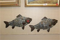 Pair of Mosaic Fish Wall Art