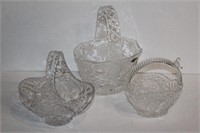 Crystal Baskets (lot of 3)