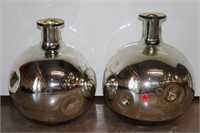 Pair of Large Mercury Glass Vases