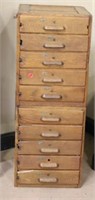 Antique oak Printers Cabinet with 10 Drawers
