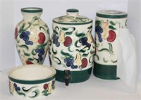 Italian Pottery Paper Towel Holder, Vase,