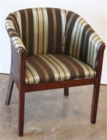 Striped Upholstered barrell arm Chair
