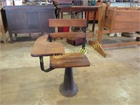 Vintage Child's School Desk W/Pedestal Base