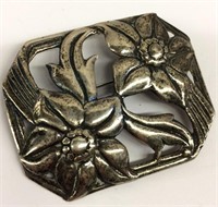 Sterling Silver Floral Pin
