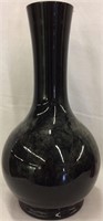 Large Black Art Glass Vase