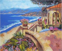 Tamar Gargir Oil On Canvas Coastal Scene
