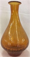 Mid Century Ohio Valley Brown Crackle Glass Vase