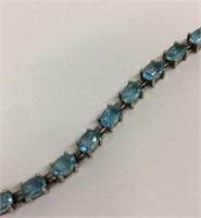 Sterling Silver Bracelet With Blue Stones