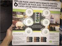 6 LED PUCK LIGHTS W REMOTE CONTROL