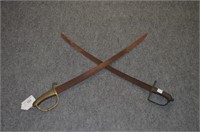 TWO VINTAGE  SWORDS, WITH HAND GUARDS