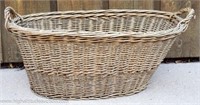 Old Wicker Laundry Basket w/ Handles