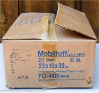 Box of (250) Mobiltuff 33. Gallon Trash Can Liners