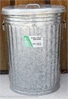 Galvanized Metal 20 Gallon Trash Can w/ Lid