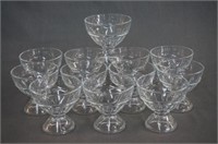 Vintage Footed Glass Ice Cream Dish Set of 12