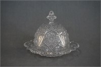 Vintage Imperial Glass Covered Round Butter Dish