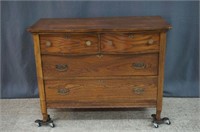 Antique Oak Serpentine Front Dresser