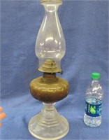 antique oil lamp - circa 1900 - heavy base